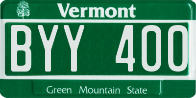 VT license plate BYY400