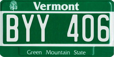 VT license plate BYY406