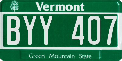 VT license plate BYY407