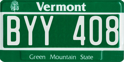 VT license plate BYY408
