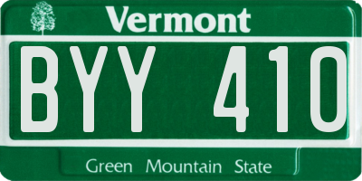 VT license plate BYY410