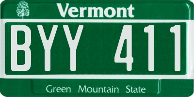 VT license plate BYY411