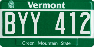 VT license plate BYY412