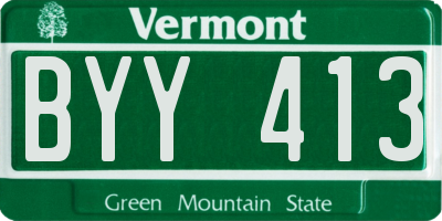 VT license plate BYY413