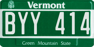VT license plate BYY414