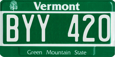 VT license plate BYY420