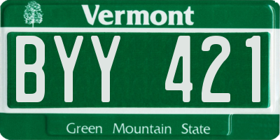 VT license plate BYY421
