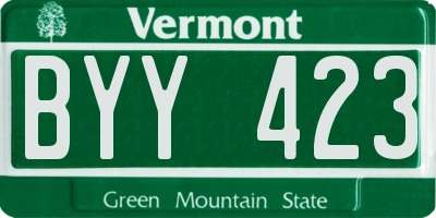 VT license plate BYY423