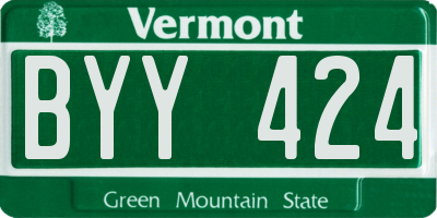 VT license plate BYY424