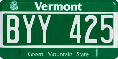 VT license plate BYY425