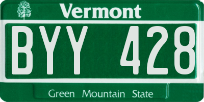 VT license plate BYY428