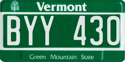 VT license plate BYY430