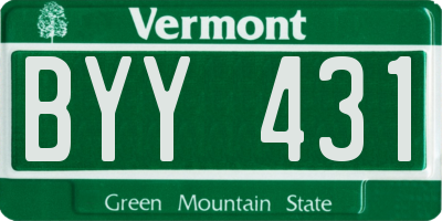 VT license plate BYY431