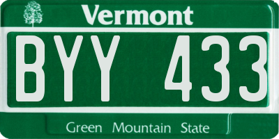 VT license plate BYY433