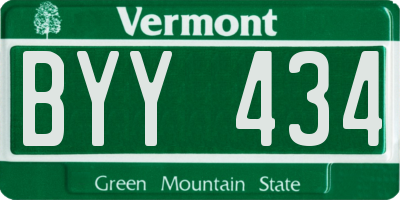 VT license plate BYY434