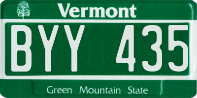 VT license plate BYY435