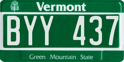 VT license plate BYY437