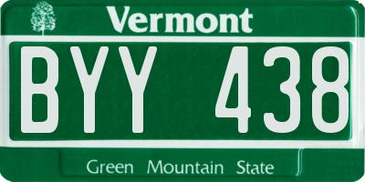 VT license plate BYY438