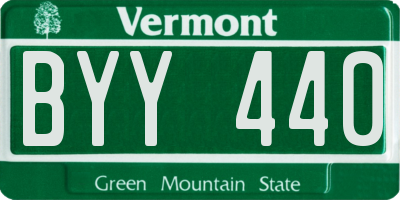 VT license plate BYY440