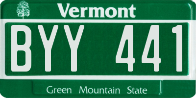 VT license plate BYY441