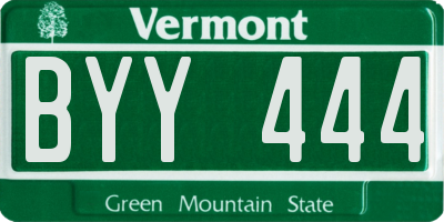 VT license plate BYY444