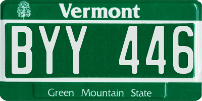 VT license plate BYY446