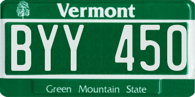 VT license plate BYY450