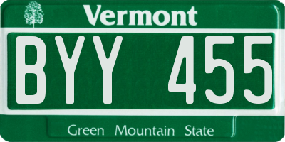 VT license plate BYY455