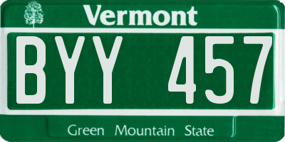 VT license plate BYY457