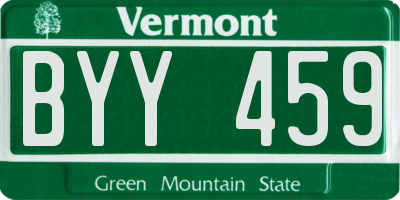 VT license plate BYY459