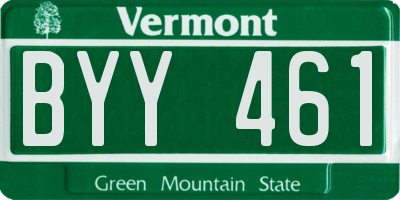 VT license plate BYY461