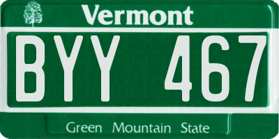 VT license plate BYY467