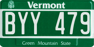 VT license plate BYY479