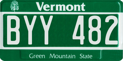VT license plate BYY482