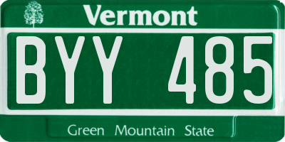 VT license plate BYY485