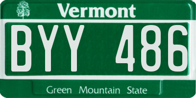 VT license plate BYY486