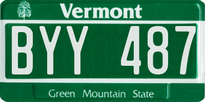VT license plate BYY487