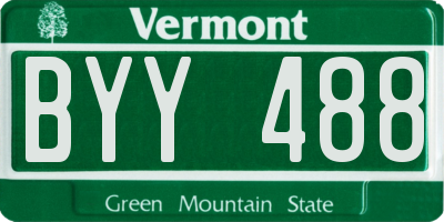 VT license plate BYY488