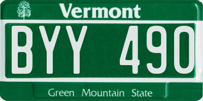 VT license plate BYY490