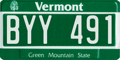 VT license plate BYY491
