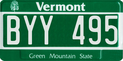 VT license plate BYY495