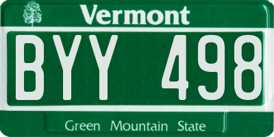 VT license plate BYY498