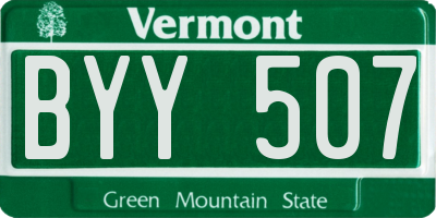 VT license plate BYY507