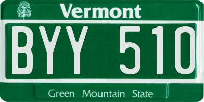 VT license plate BYY510