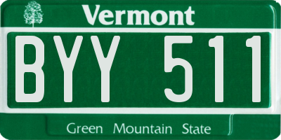 VT license plate BYY511
