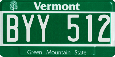 VT license plate BYY512