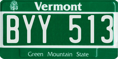 VT license plate BYY513