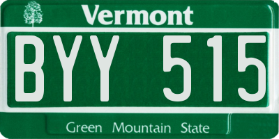 VT license plate BYY515