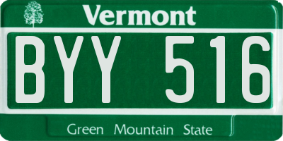 VT license plate BYY516