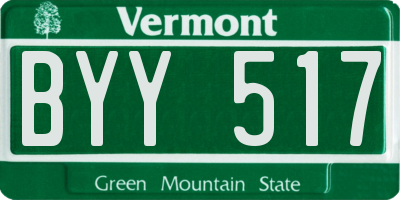 VT license plate BYY517